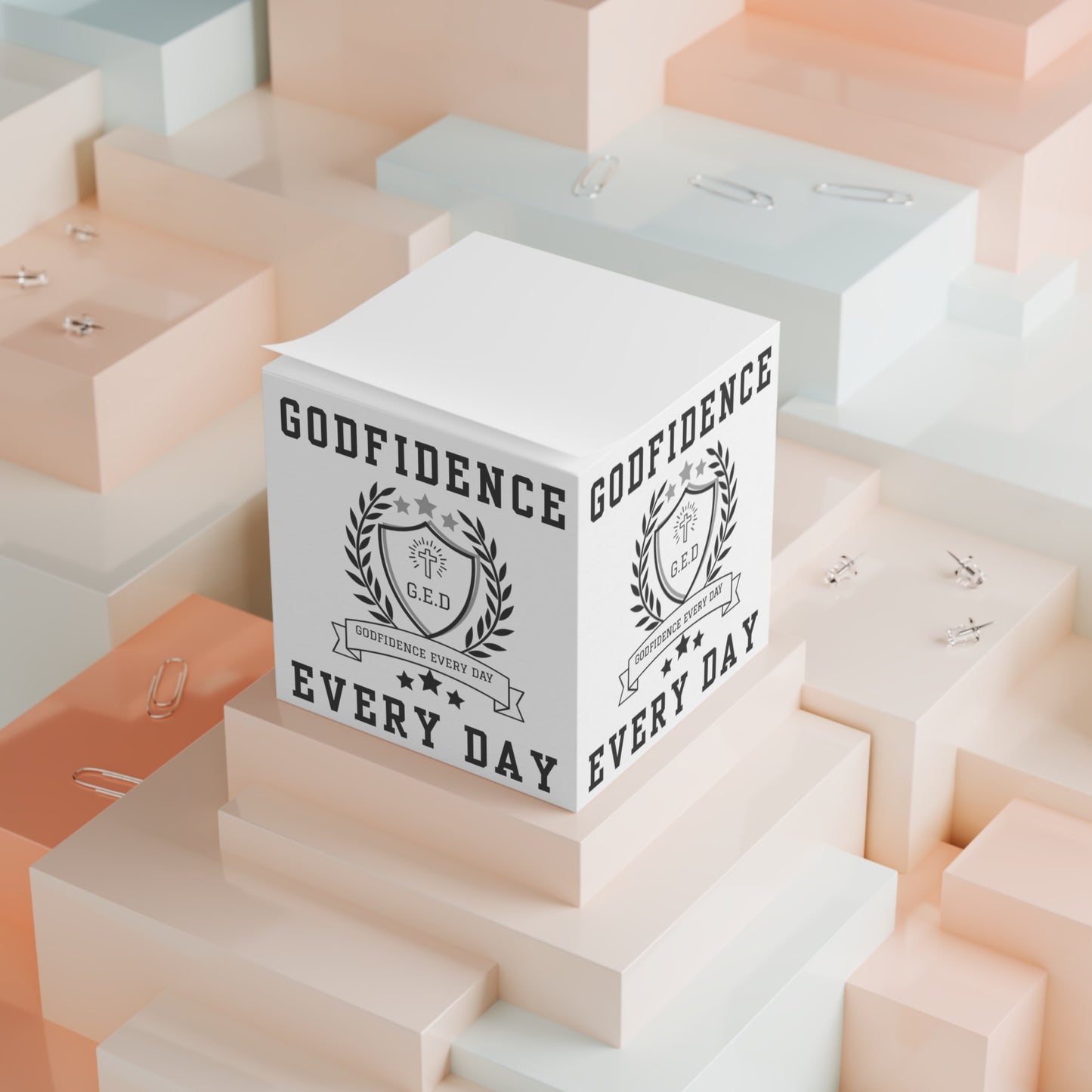 Godfidence Everyday Logo Note Cube - Godfidence Every Day G.E.D. Brand