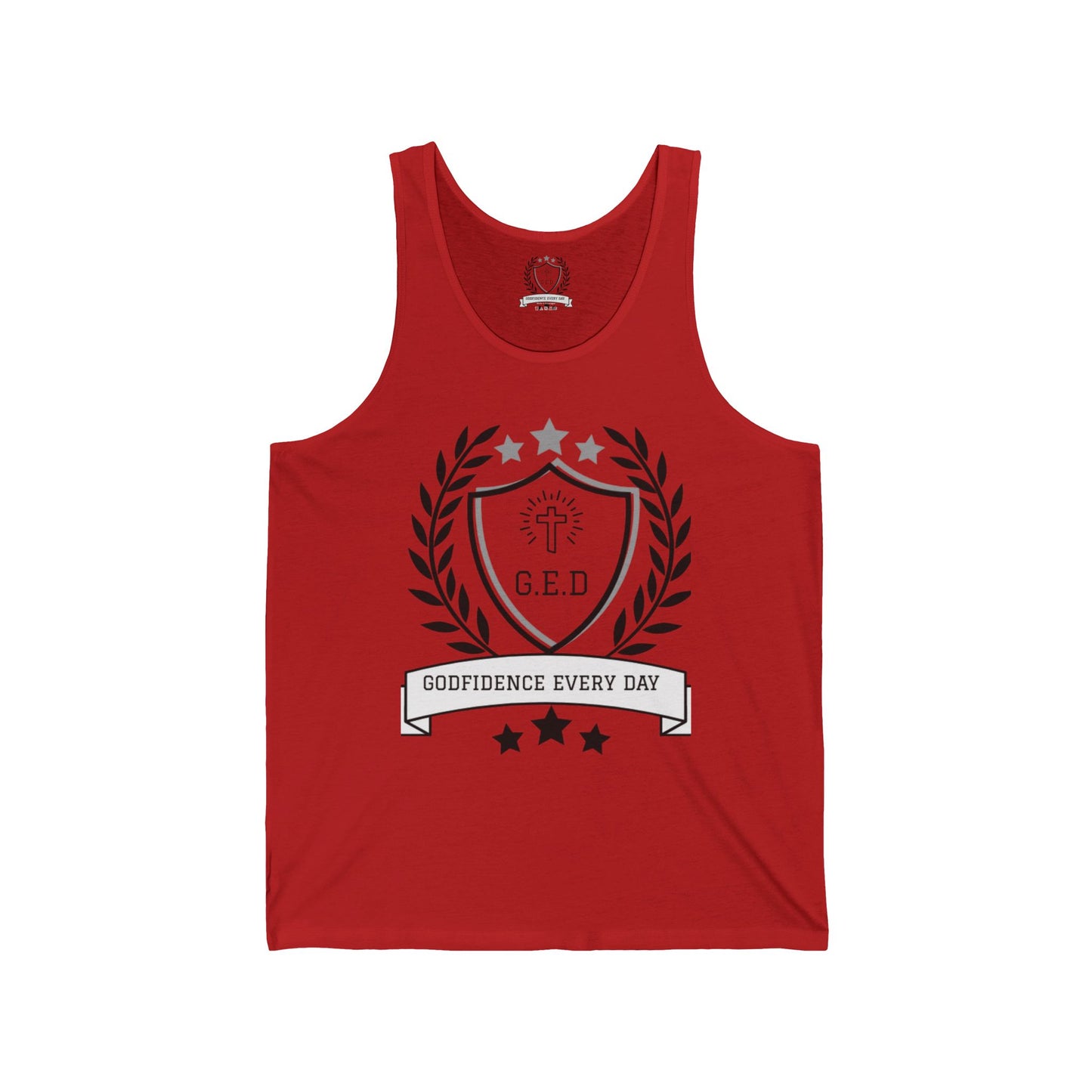 G.E.D. Godfidence Every Day Christian Brand Jersey Tank - Godfidence Every Day G.E.D. Brand