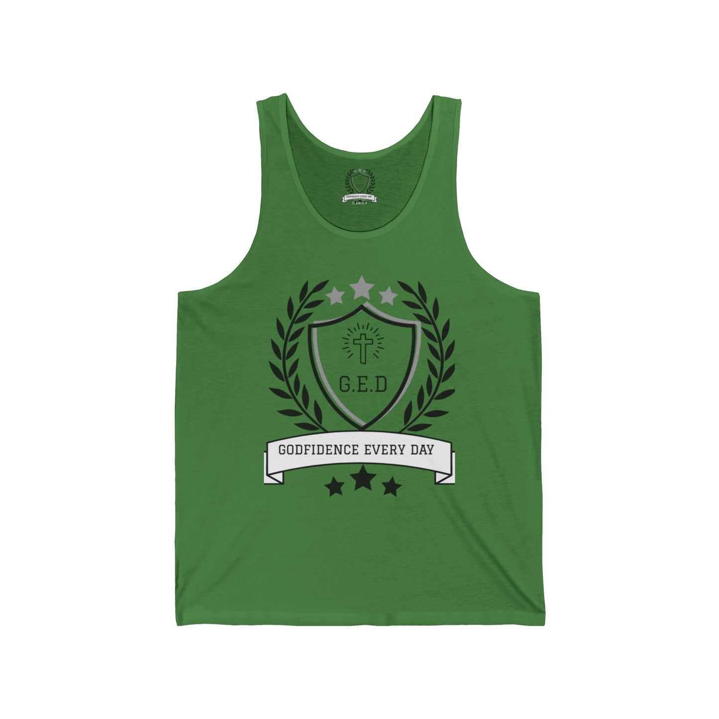 G.E.D. Godfidence Every Day Christian Brand Jersey Tank - Godfidence Every Day G.E.D. Brand