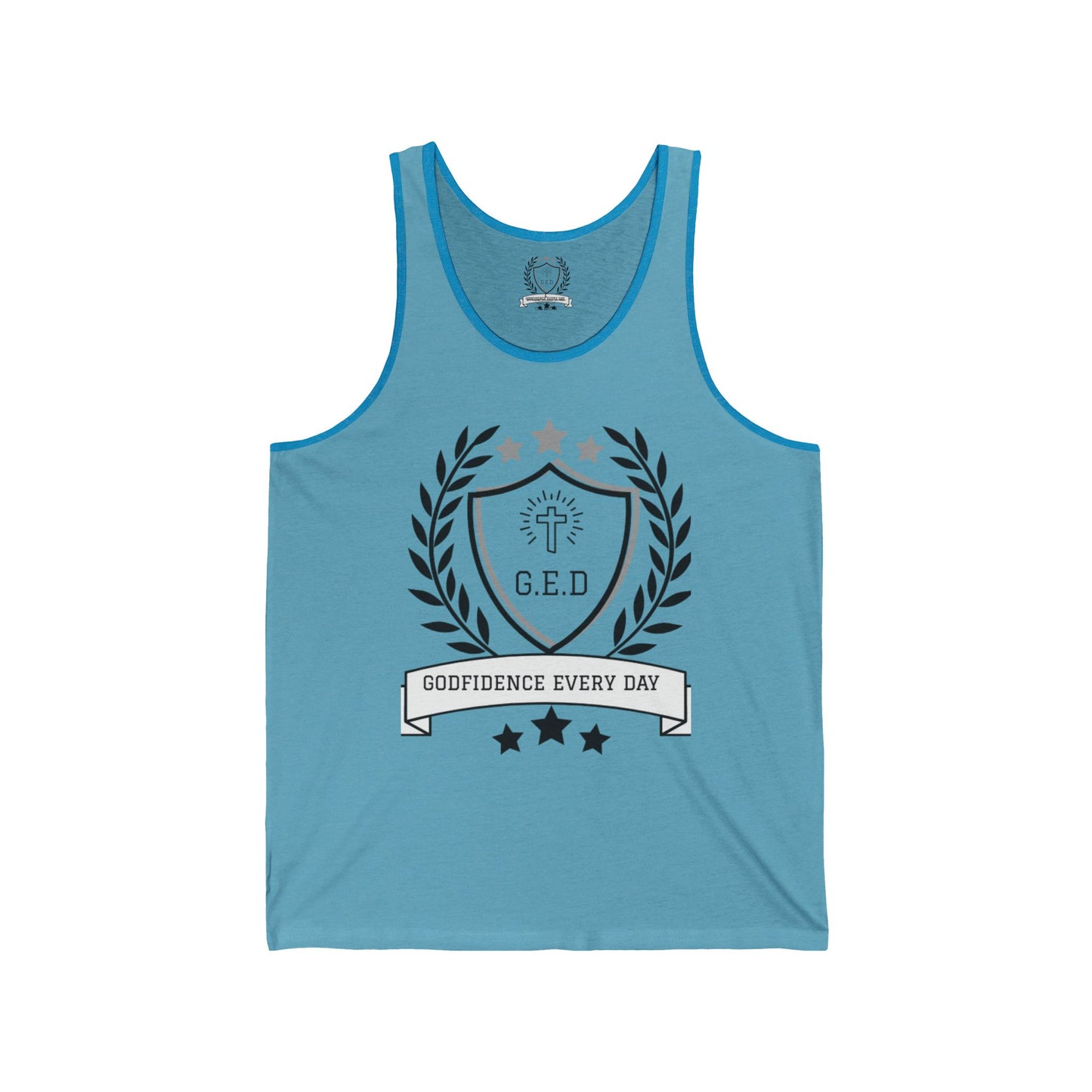 G.E.D. Godfidence Every Day Christian Brand Jersey Tank - Godfidence Every Day G.E.D. Brand