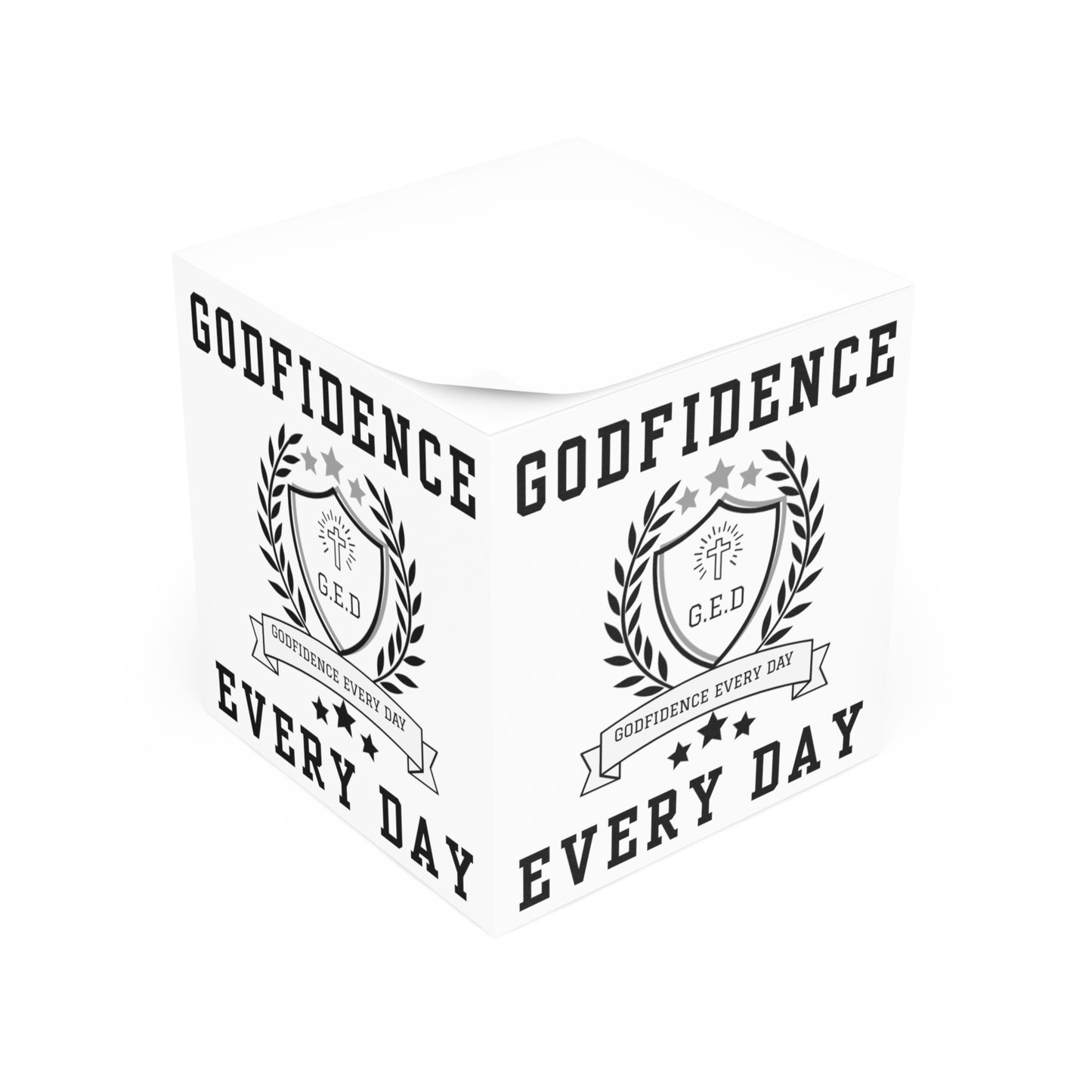 Godfidence Everyday Logo Note Cube - Godfidence Every Day G.E.D. Brand