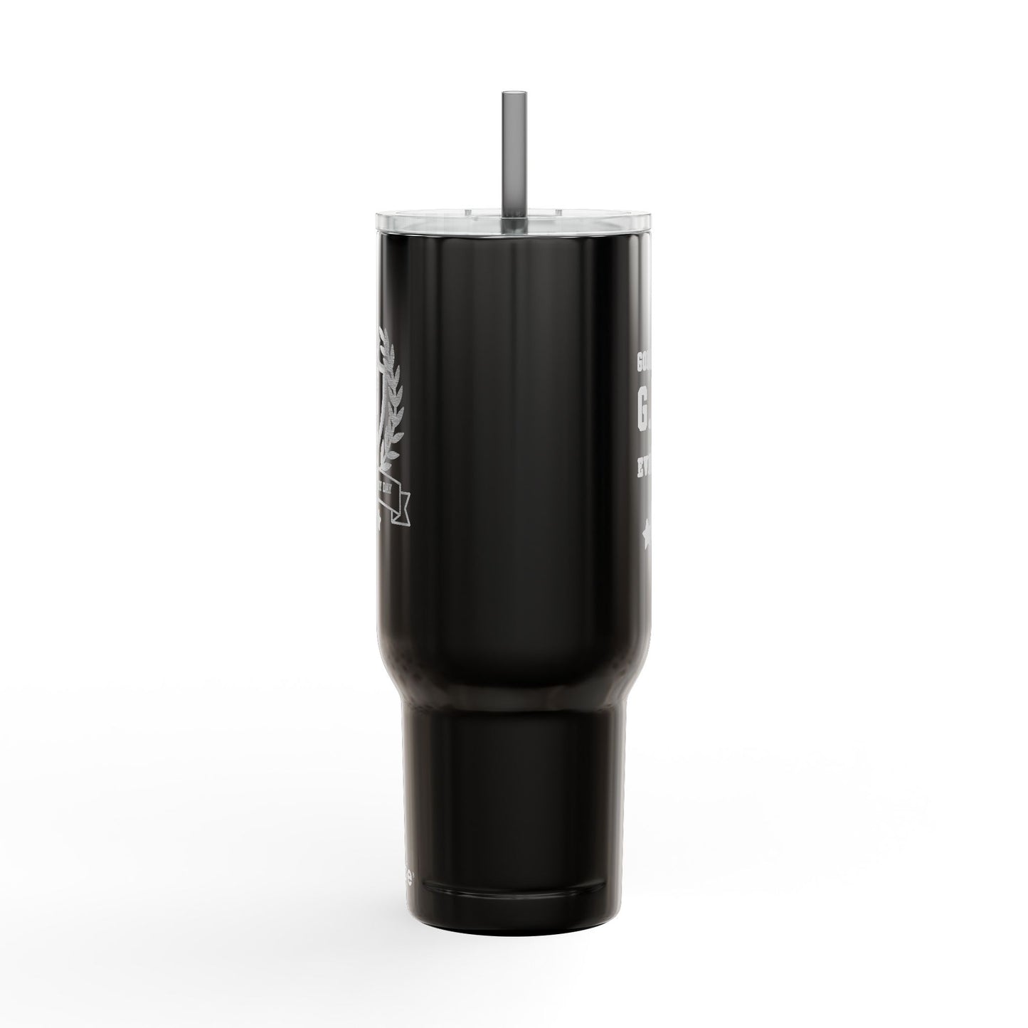 Godfidence Every Day G.E.D logo Engraved 40oz Insulated Tumbler - Godfidence Every Day G.E.D. Brand