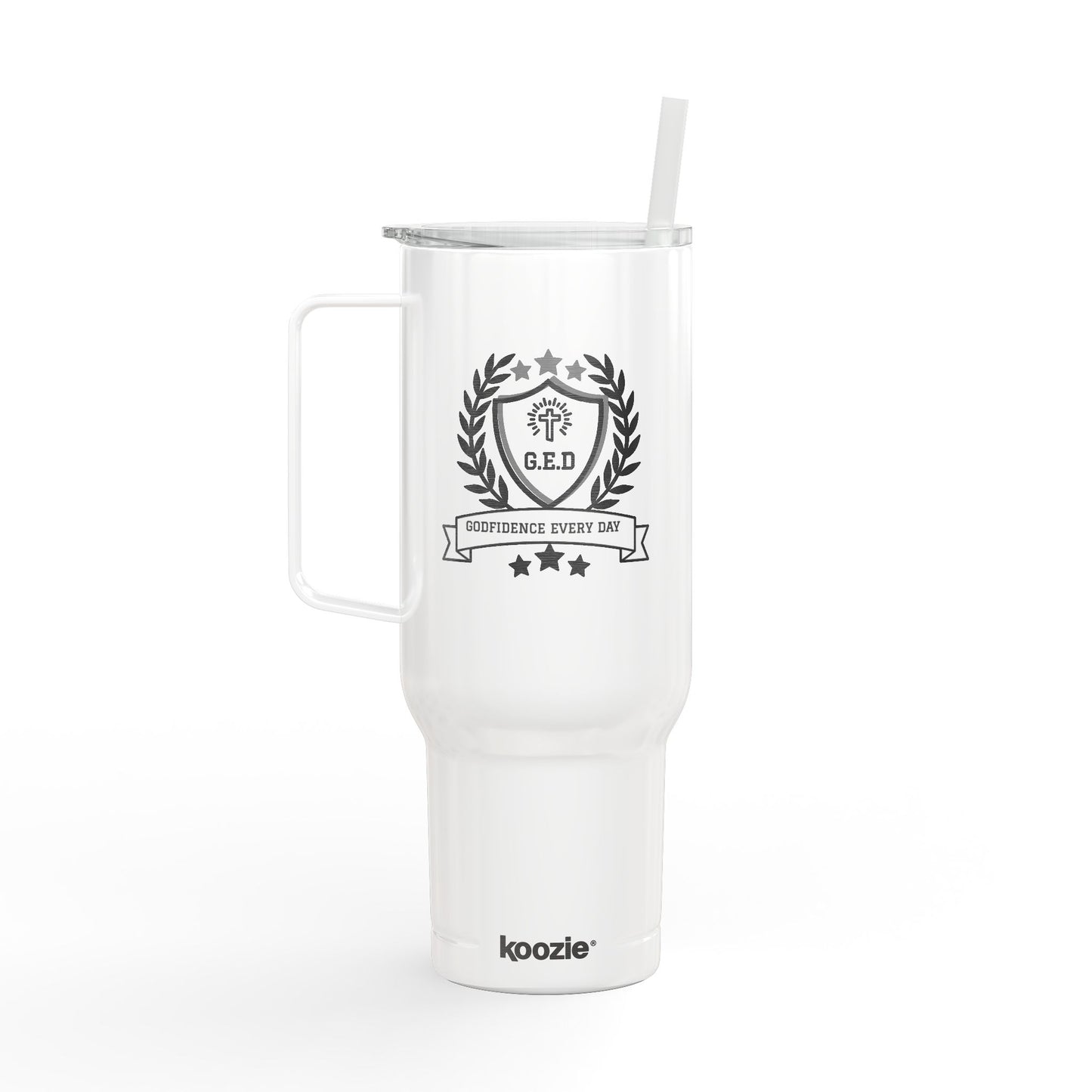 Godfidence Every Day G.E.D logo Engraved 40oz Insulated Tumbler - Godfidence Every Day G.E.D. Brand