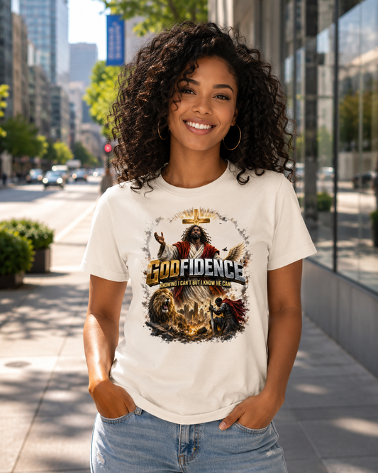 NEW!! Godfidence Womens War Front Tee - Godfidence Every Day G.E.D. Brand