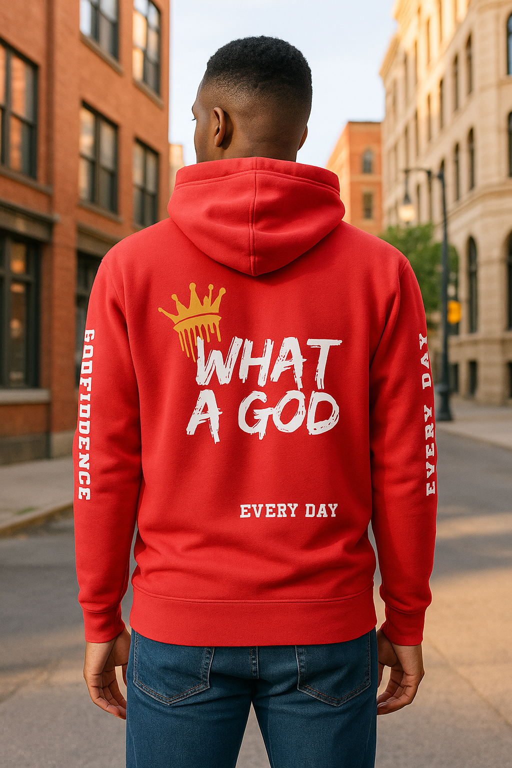 NEW! Godfidence Everyday What A God Hoodie - Godfidence Every Day G.E.D. Brand