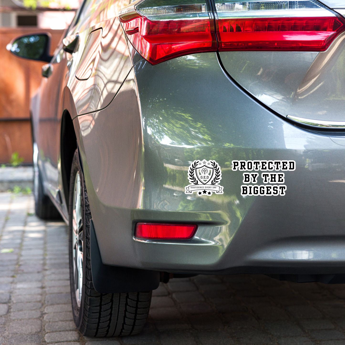 G.E.D. Protected By The Biggest Statement Stickers - Godfidence Every Day G.E.D. Brand