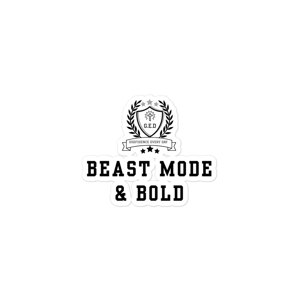 G.E.D. Beast Mode & Bold Bubble-free stickers - Godfidence Every Day G.E.D. Brand