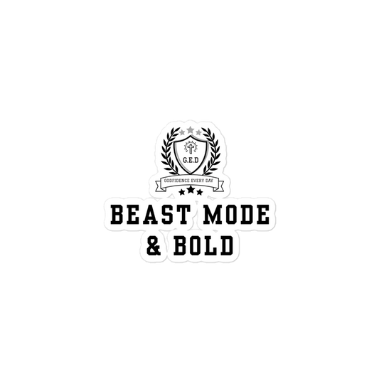 G.E.D. Beast Mode & Bold Bubble-free stickers - Godfidence Every Day G.E.D. Brand