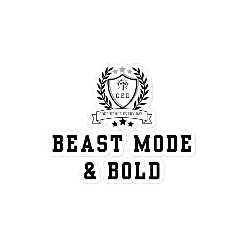 G.E.D. Beast Mode & Bold Bubble-free stickers - Godfidence Every Day G.E.D. Brand