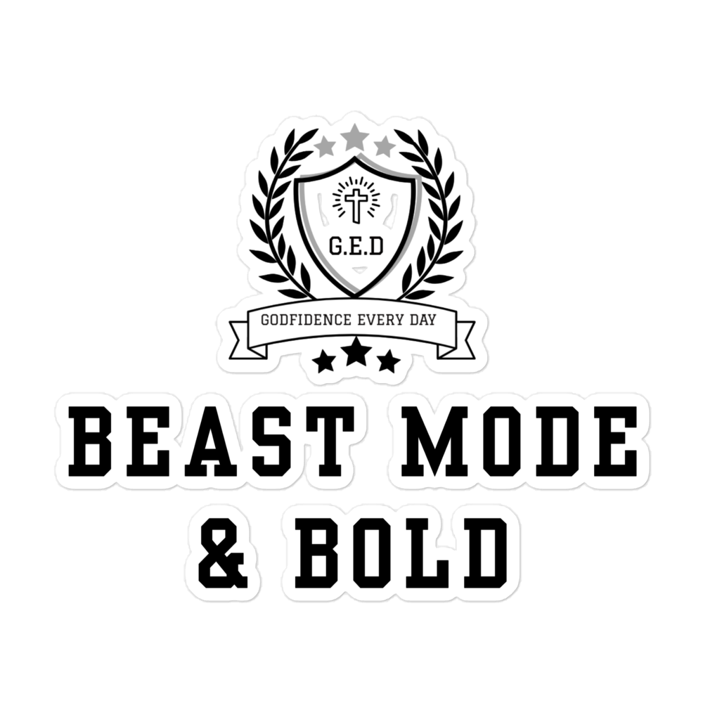 G.E.D. Beast Mode & Bold Bubble-free stickers - Godfidence Every Day G.E.D. Brand