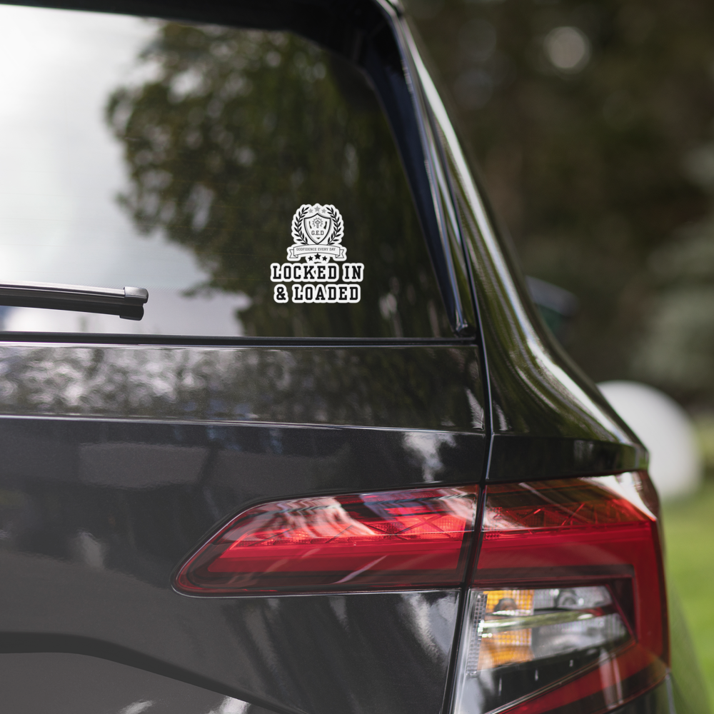 G.E.D. Locked In & Loaded Bubble-free stickers - Godfidence Every Day G.E.D. Brand