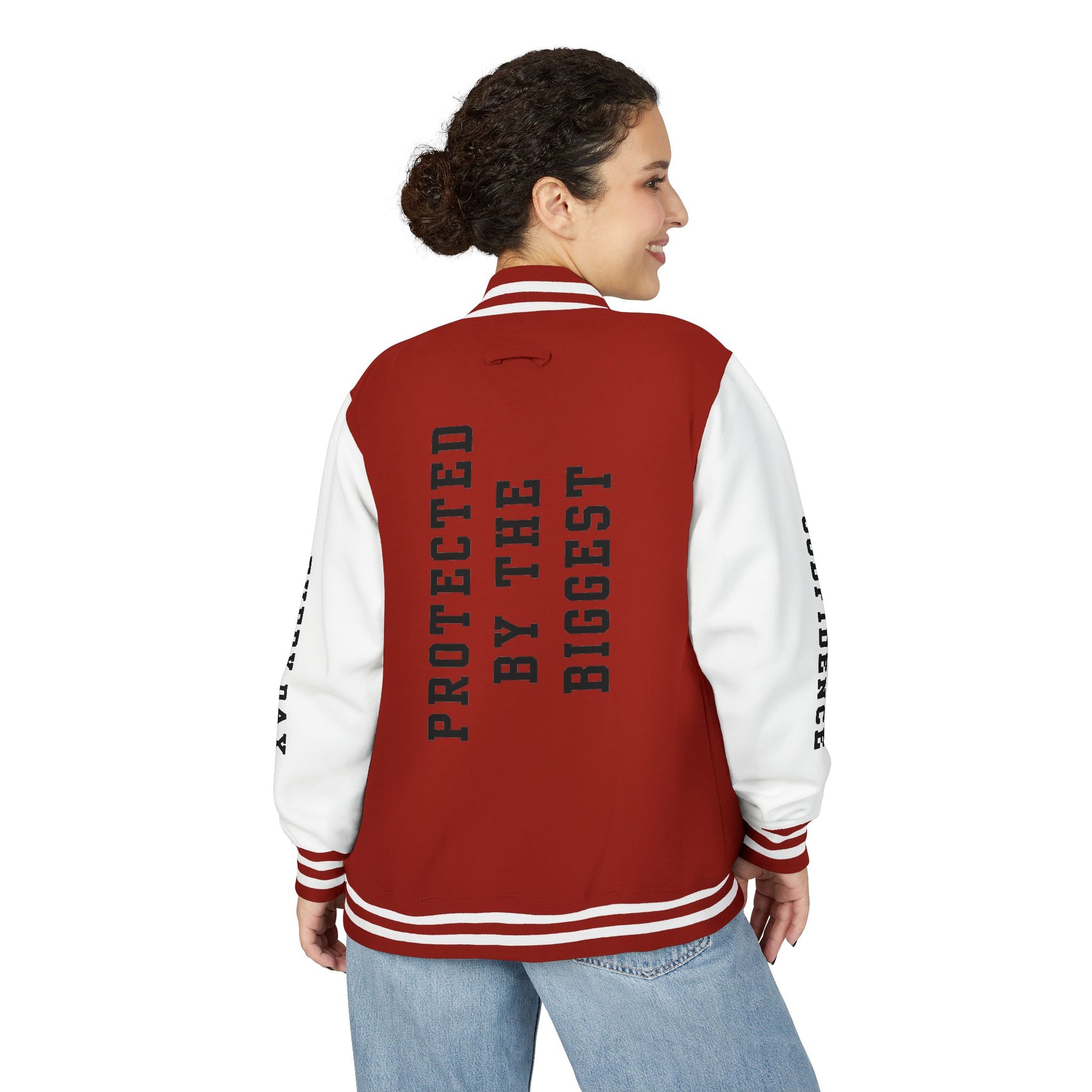 Black Letter Godfidence Every Day Protected By The Biggest Letterman Jacket - Godfidence Every Day G.E.D. Brand