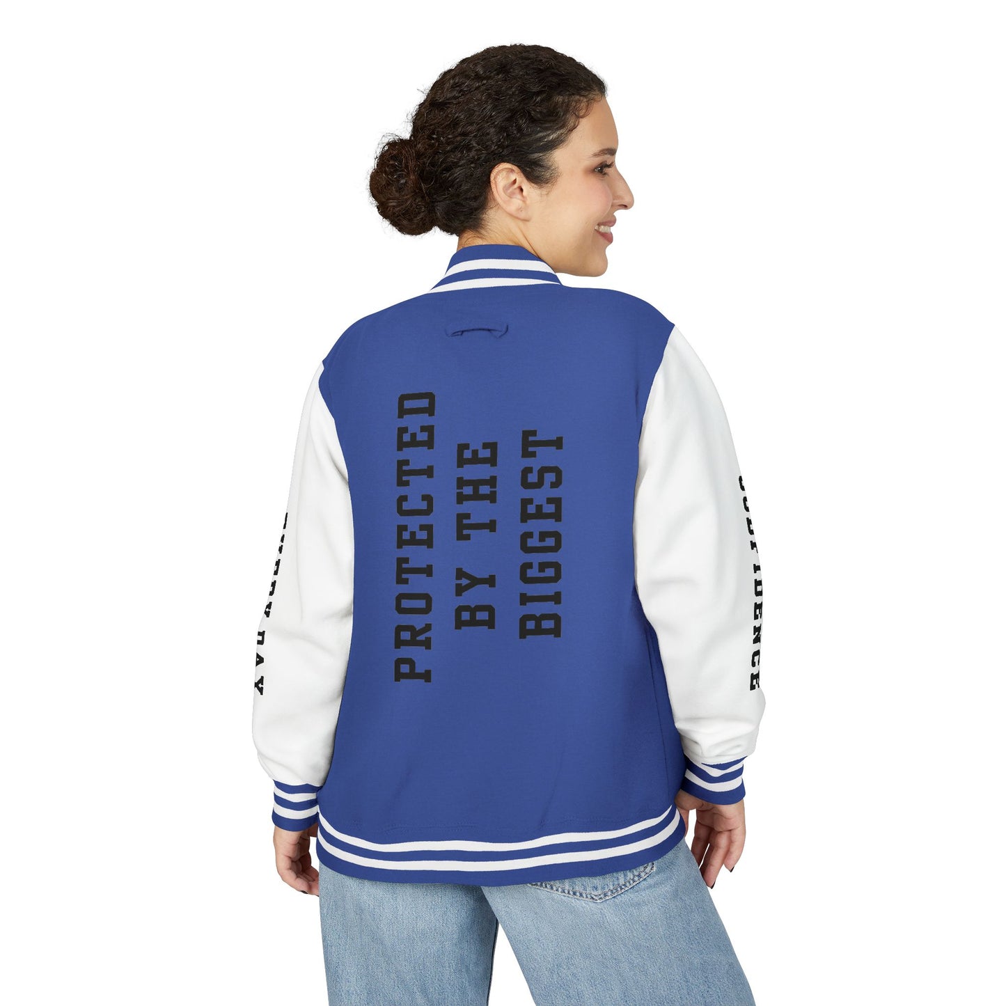 Black Letter Godfidence Every Day Protected By The Biggest Letterman Jacket - Godfidence Every Day G.E.D. Brand
