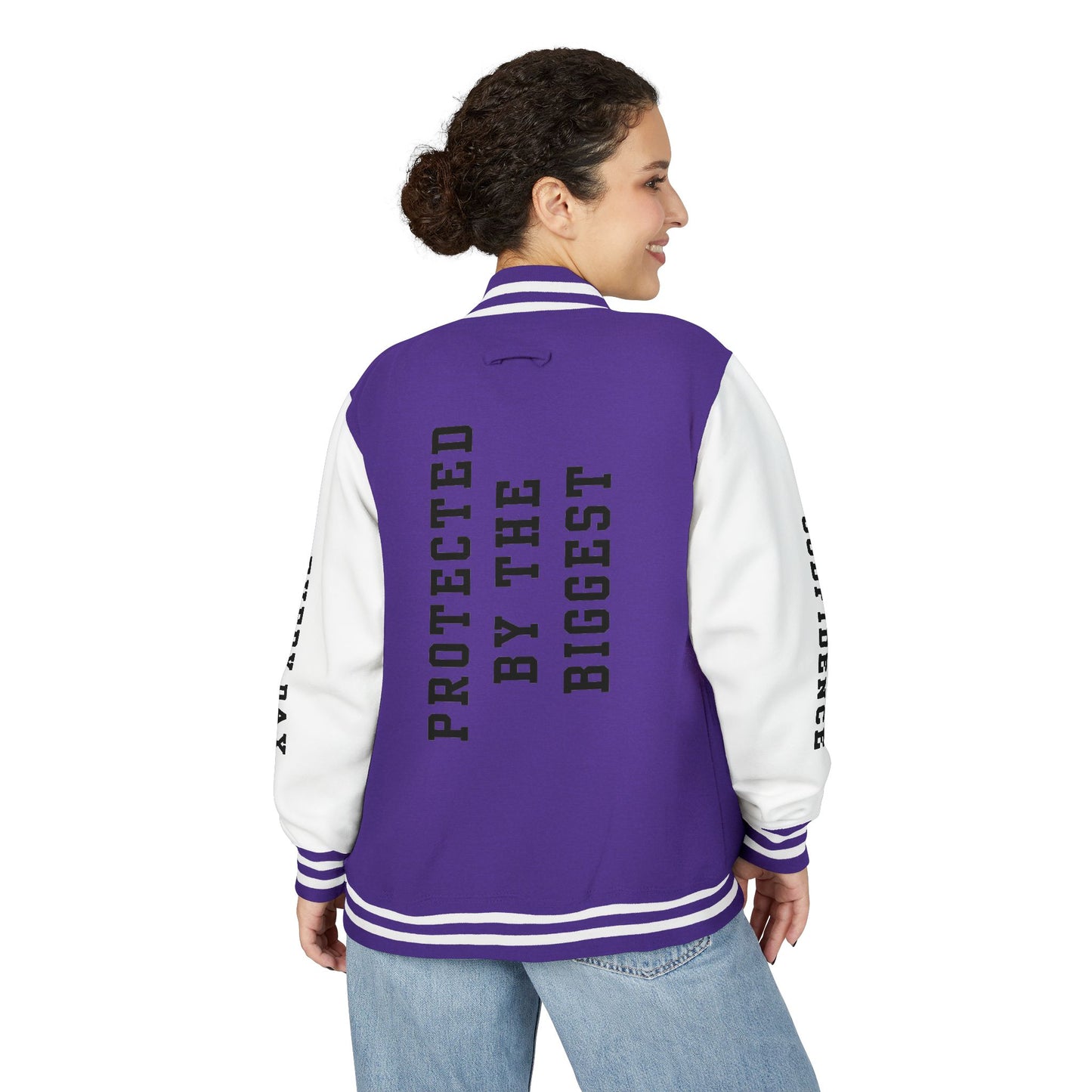 Black Letter Godfidence Every Day Protected By The Biggest Letterman Jacket - Godfidence Every Day G.E.D. Brand