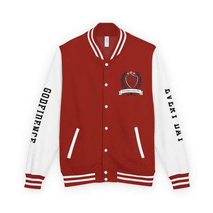 Black Letter Godfidence Every Day Protected By The Biggest Letterman Jacket - Godfidence Every Day G.E.D. Brand