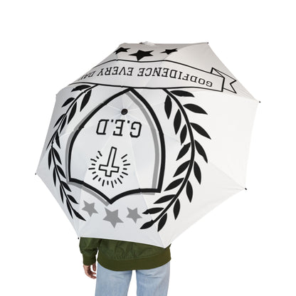 G.E.D Logo Sleek Semi-Automatic Umbrella - Godfidence Every Day G.E.D. Brand