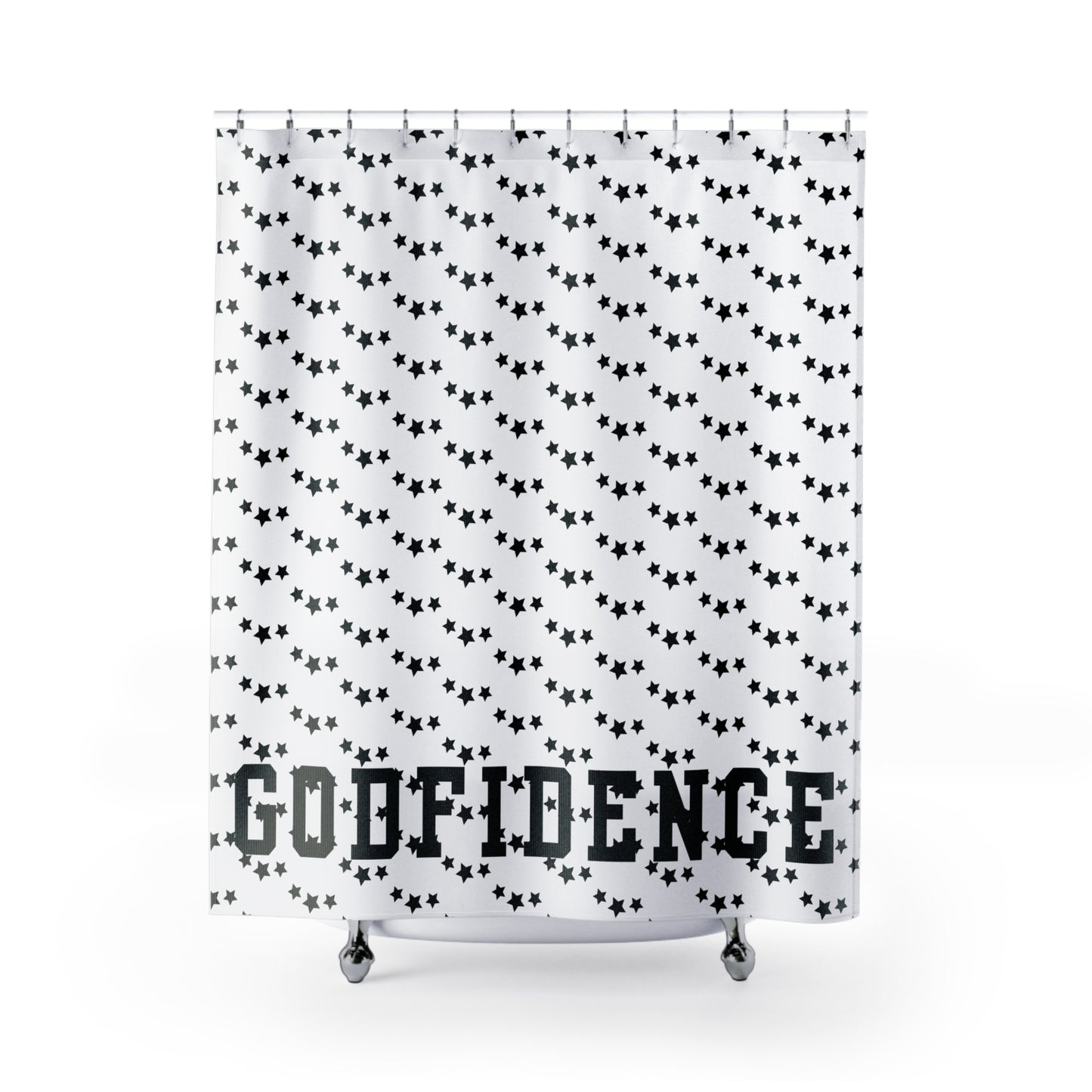 NEW!!! Godfidence Star & Stripes Pattern Shower Curtain