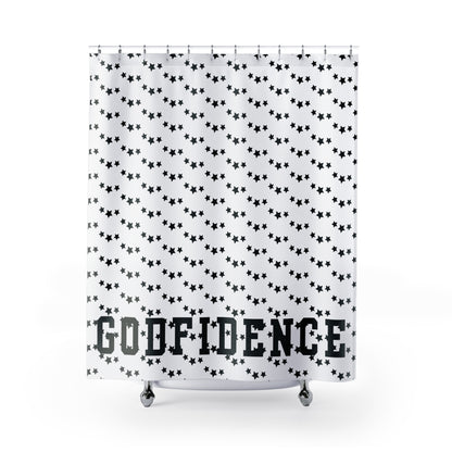 NEW!!! Godfidence Star & Stripes Pattern Shower Curtain