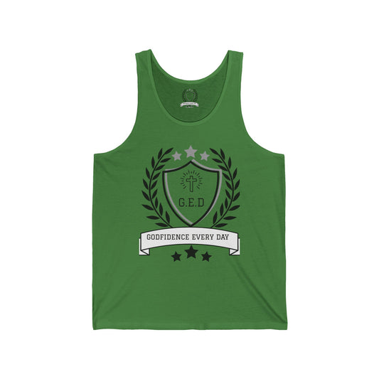G.E.D. Godfidence Every Day Christian Brand Jersey Tank - Godfidence Every Day G.E.D. Brand