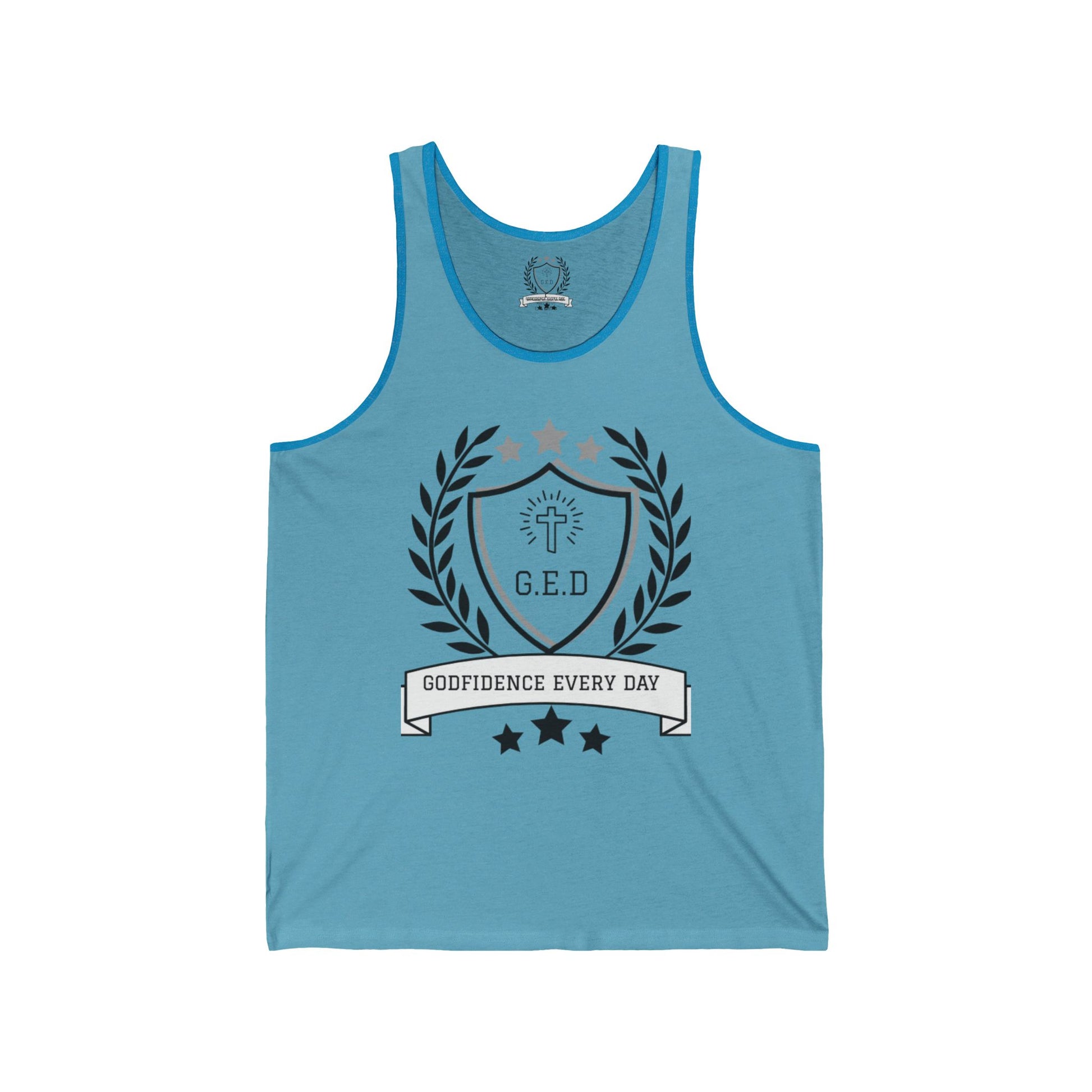 G.E.D. Godfidence Every Day Christian Brand Jersey Tank - Godfidence Every Day G.E.D. Brand