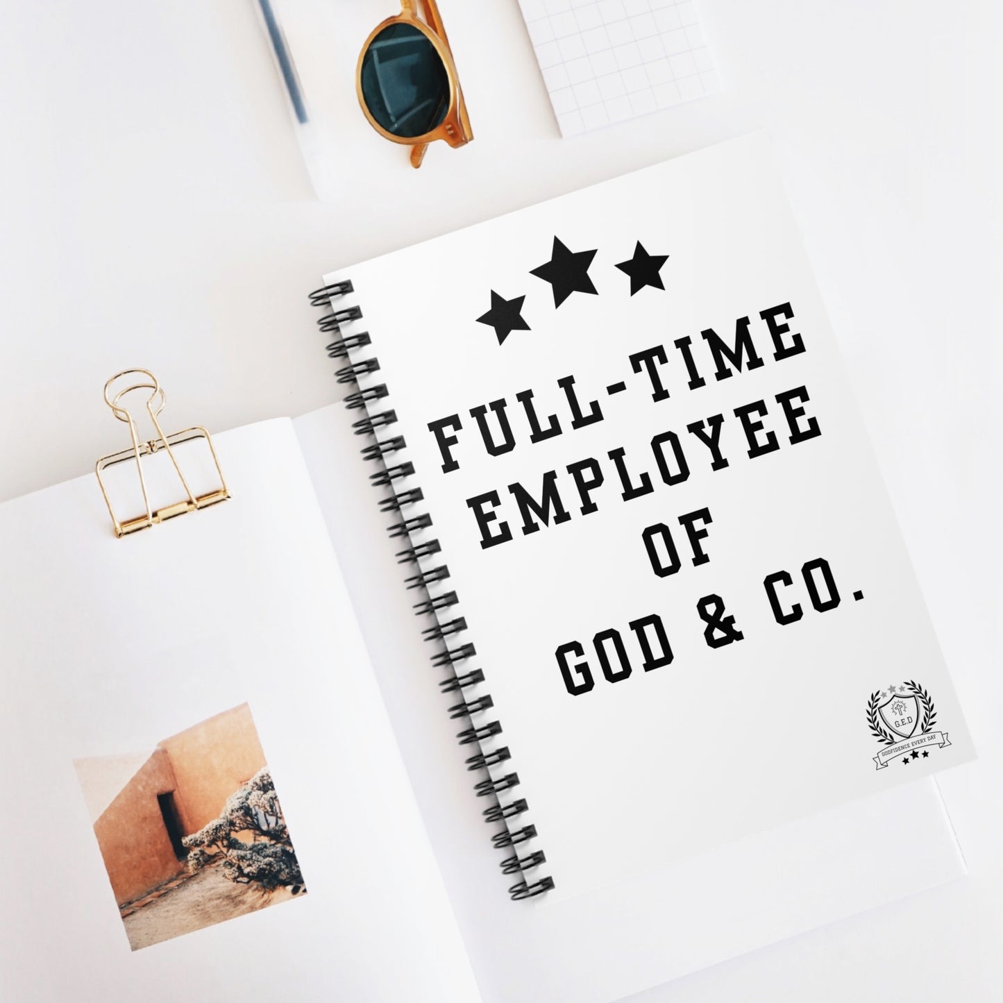 NEW!!! Godfidence Full-Time Employee of God & Co. Spiral Notebook/Journal (Ruled)