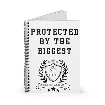 G.E.D. Protected By The Biggest Spiral Notebook - Godfidence Every Day G.E.D. Brand