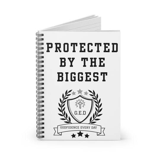 G.E.D. Protected By The Biggest Spiral Notebook - Godfidence Every Day G.E.D. Brand