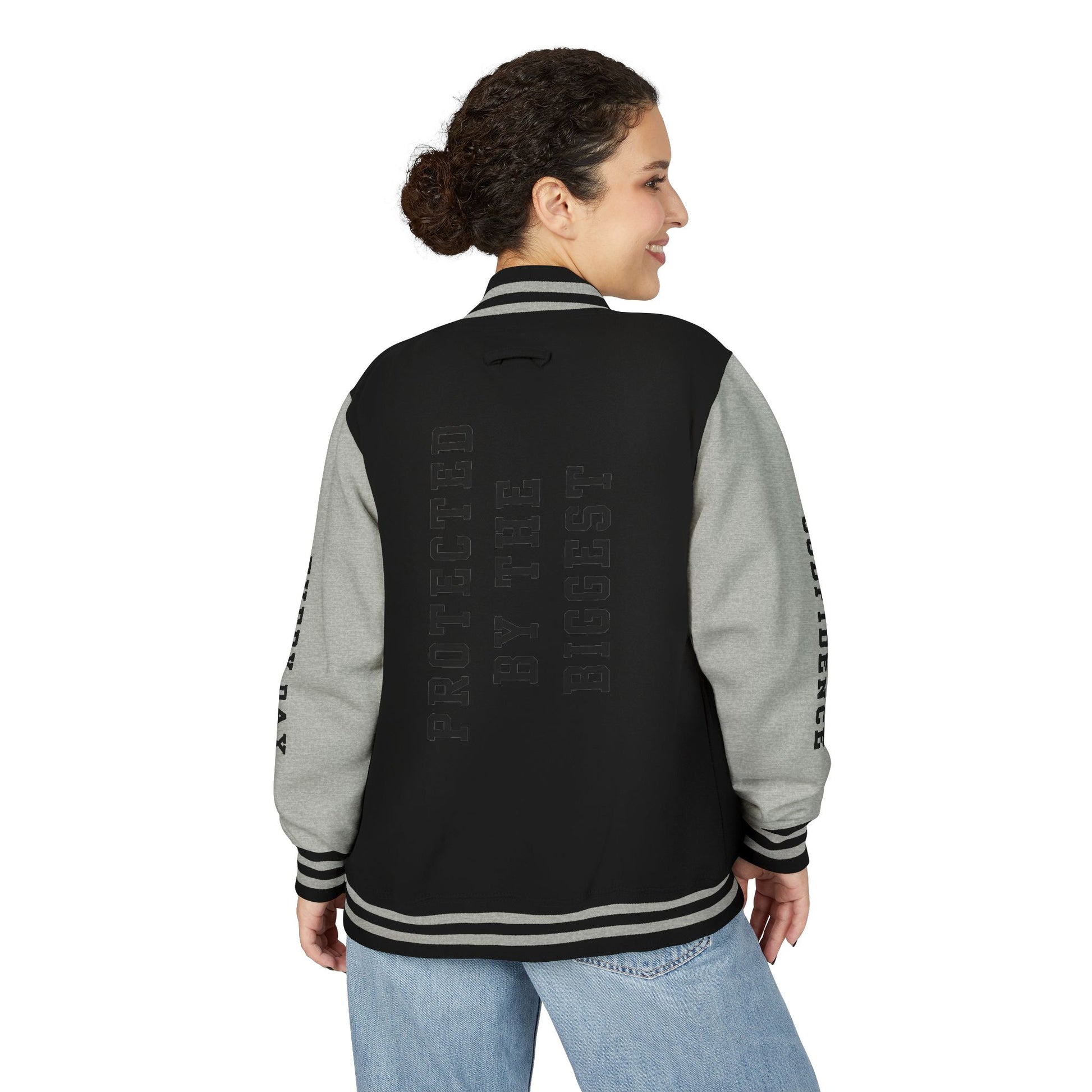 Black Letter Godfidence Every Day Protected By The Biggest Letterman Jacket - Godfidence Every Day G.E.D. Brand