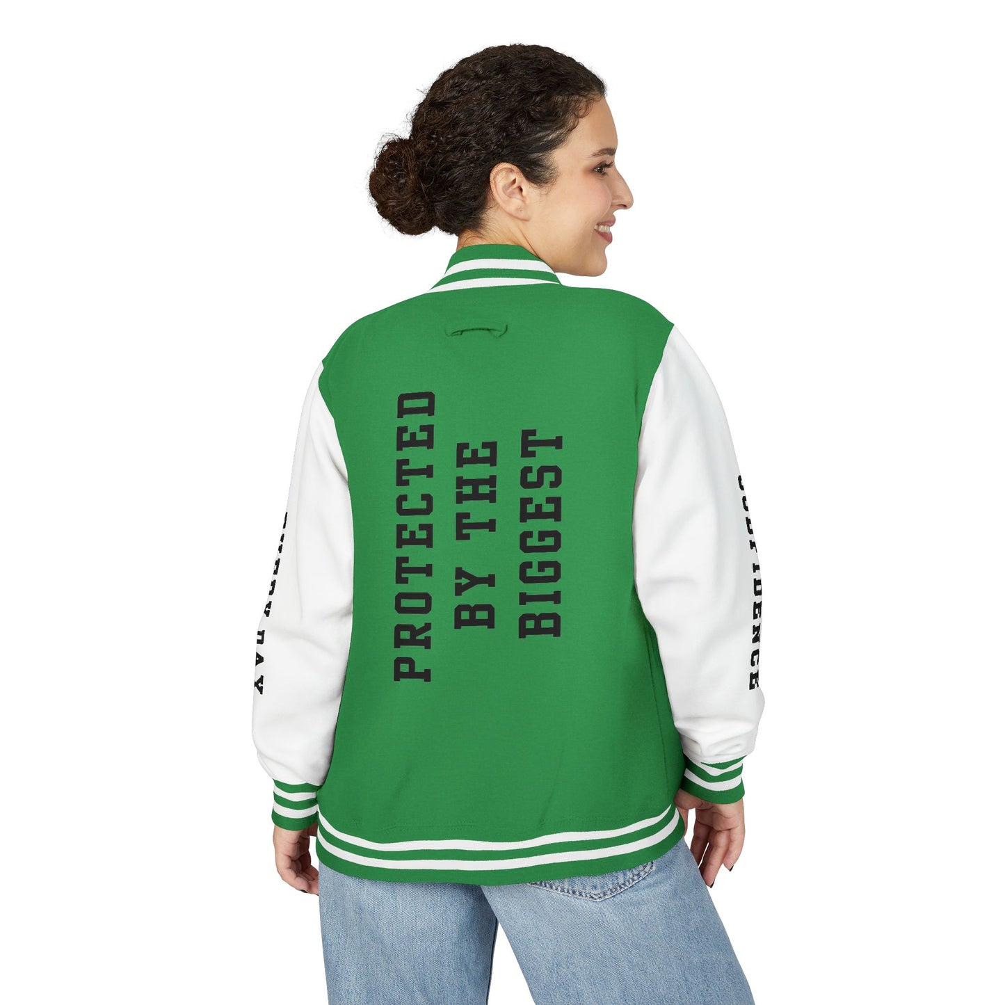 Black Letter Godfidence Every Day Protected By The Biggest Letterman Jacket - Godfidence Every Day G.E.D. Brand