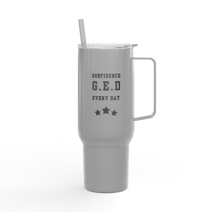 Godfidence Every Day G.E.D logo Engraved 40oz Insulated Tumbler - Godfidence Every Day G.E.D. Brand