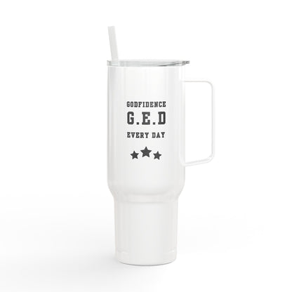 Godfidence Every Day G.E.D logo Engraved 40oz Insulated Tumbler - Godfidence Every Day G.E.D. Brand