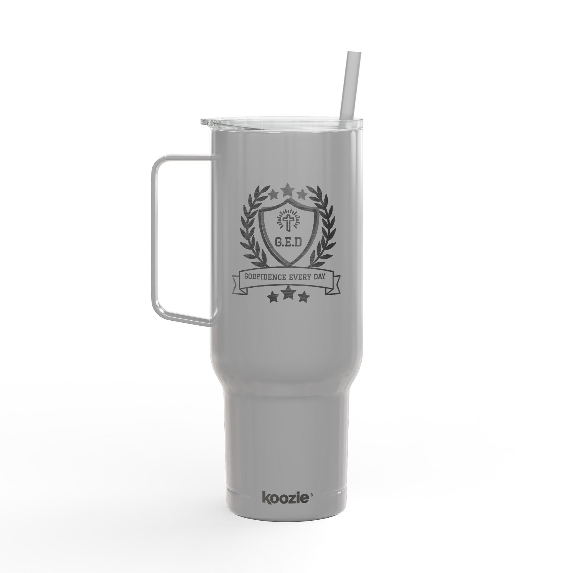 Godfidence Every Day G.E.D logo Engraved 40oz Insulated Tumbler - Godfidence Every Day G.E.D. Brand