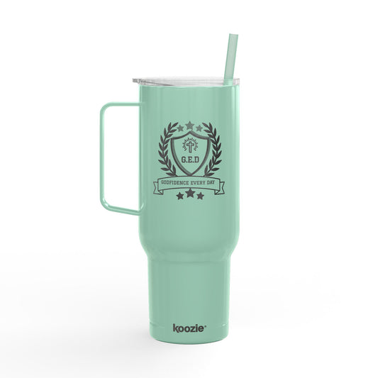 Godfidence Every Day G.E.D logo Engraved 40oz Insulated Tumbler - Godfidence Every Day G.E.D. Brand