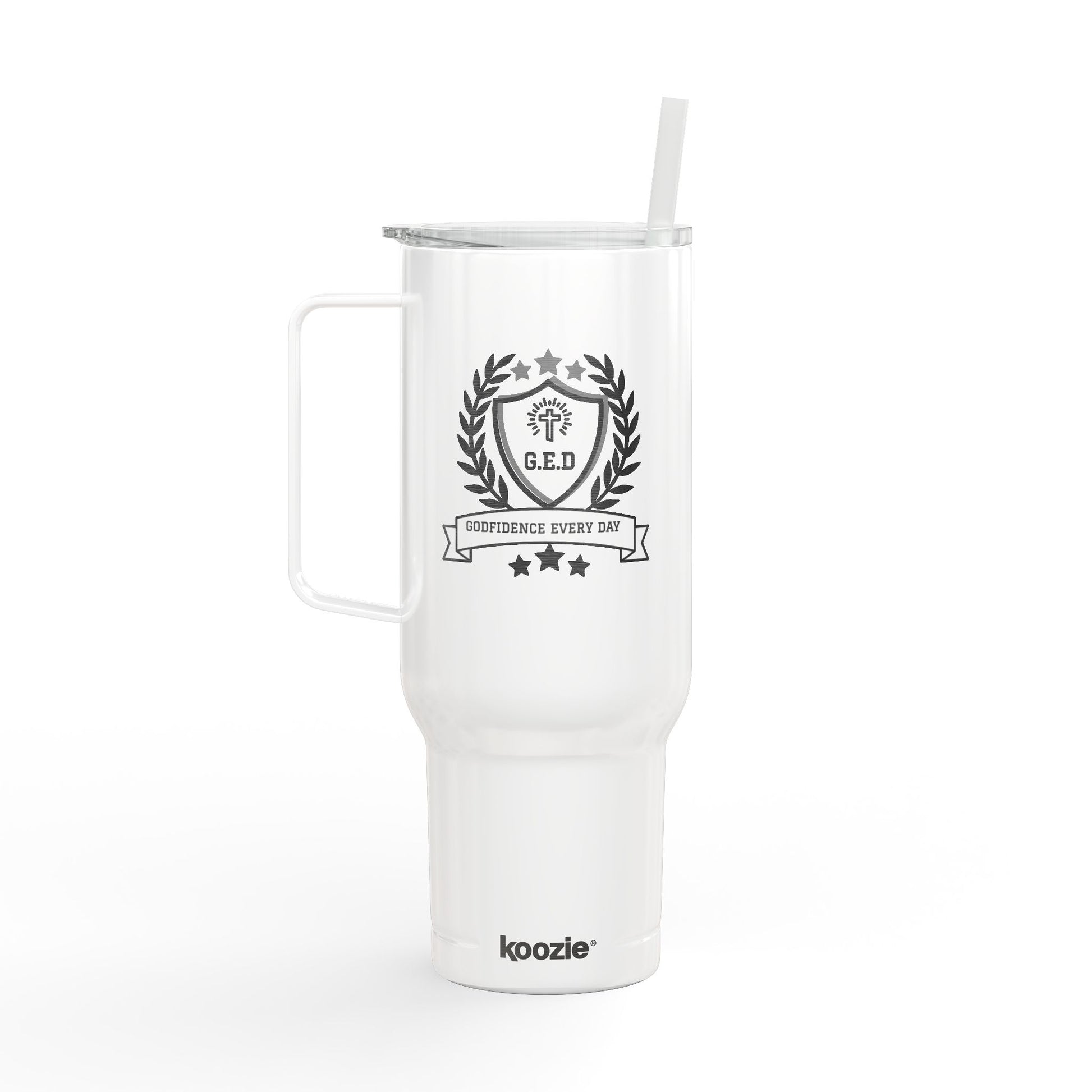 Godfidence Every Day G.E.D logo Engraved 40oz Insulated Tumbler - Godfidence Every Day G.E.D. Brand
