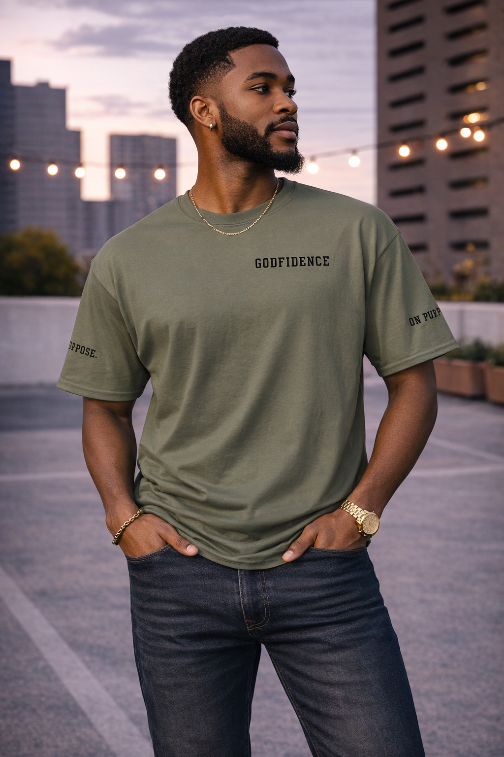 NEW!!! Godfidence Big God Classic tee (Black lettering)