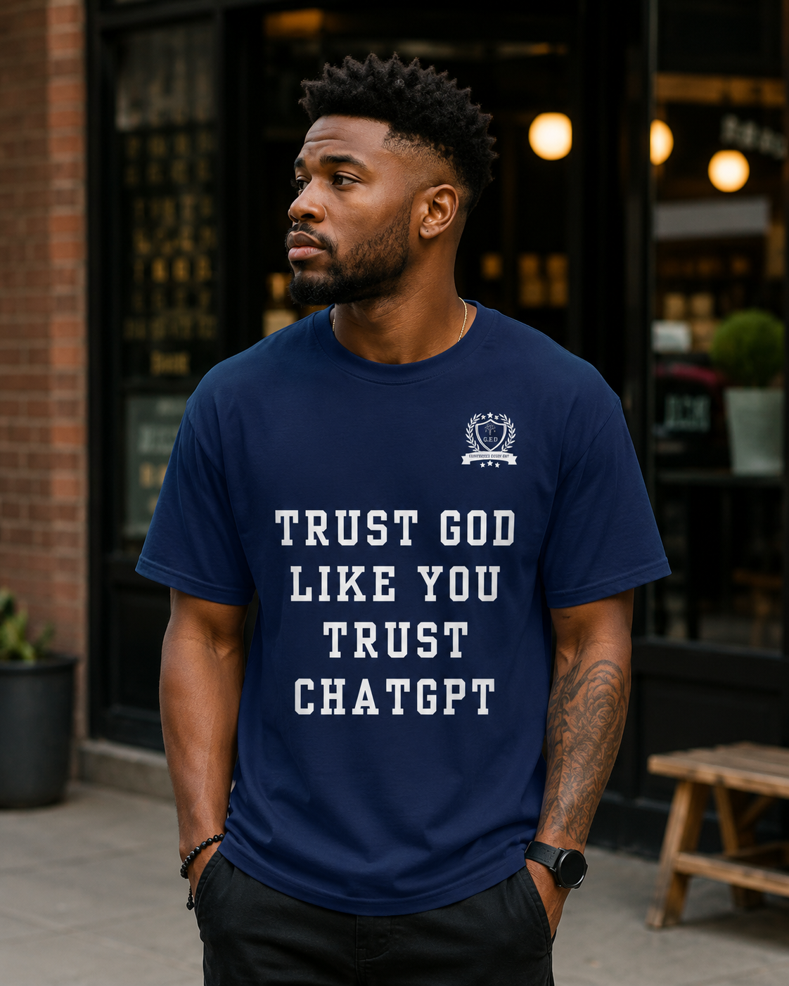 NEW!! Godfidence Front GPT Comfort Colors Tee - Godfidence Every Day G.E.D. Brand