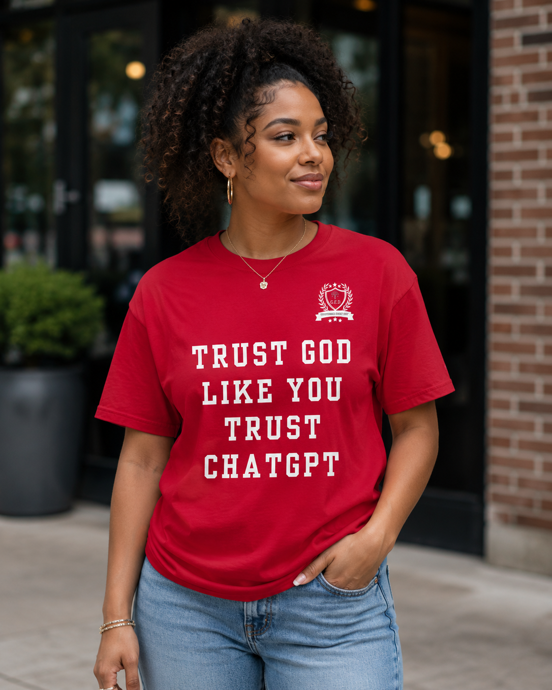 NEW!! Godfidence Front GPT Comfort Colors Tee - Godfidence Every Day G.E.D. Brand