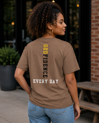 NEW!! Godfidence Front GPT Comfort Colors Tee - Godfidence Every Day G.E.D. Brand