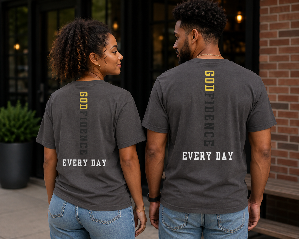 NEW!! Godfidence Front GPT Comfort Colors Tee - Godfidence Every Day G.E.D. Brand