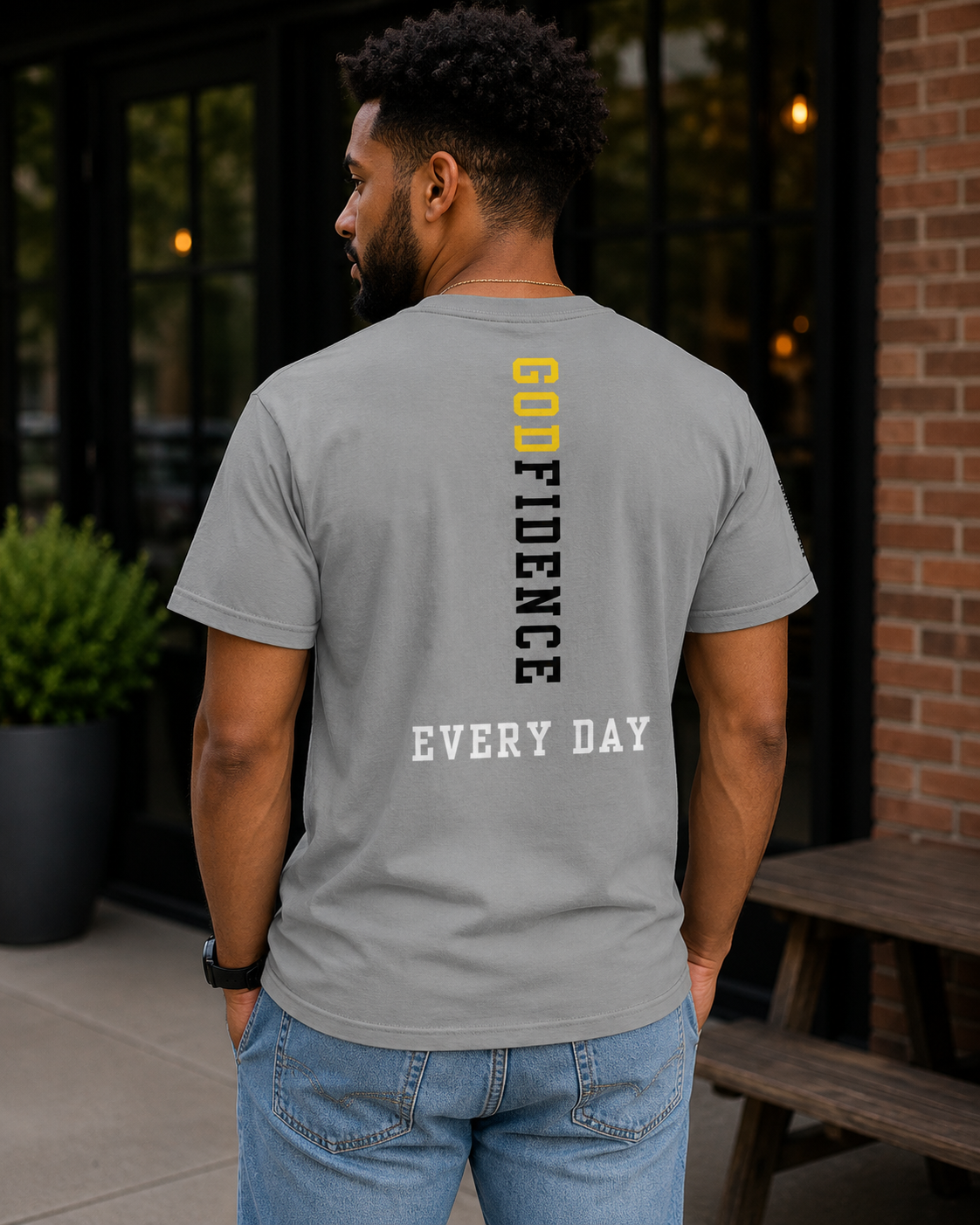 NEW!! Godfidence Front GPT Comfort Colors Tee - Godfidence Every Day G.E.D. Brand