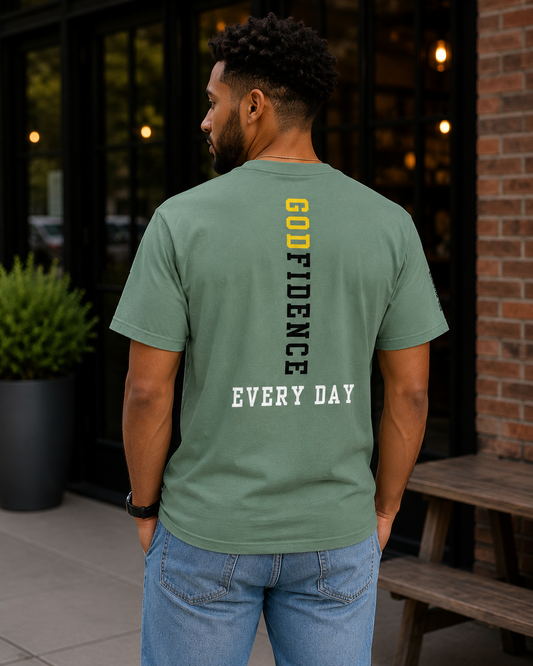 NEW!! Godfidence Front GPT Comfort Colors Tee - Godfidence Every Day G.E.D. Brand
