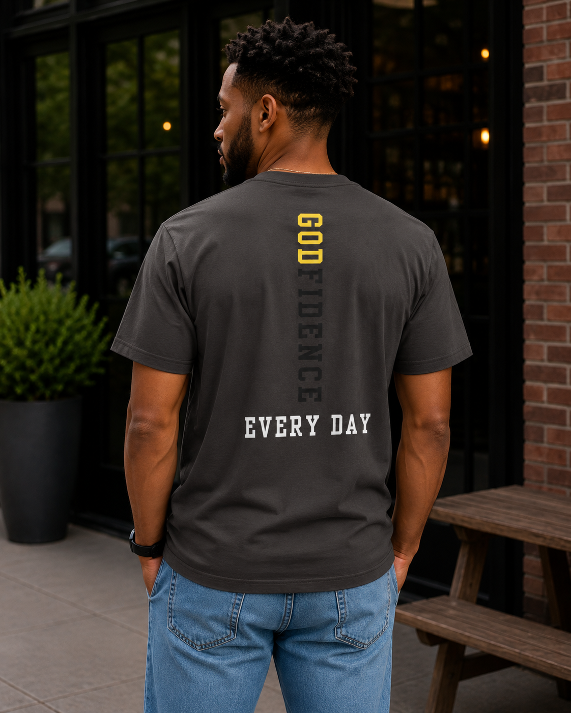 New!!! Godfidence Protected Front Tee - Godfidence Every Day G.E.D. Brand
