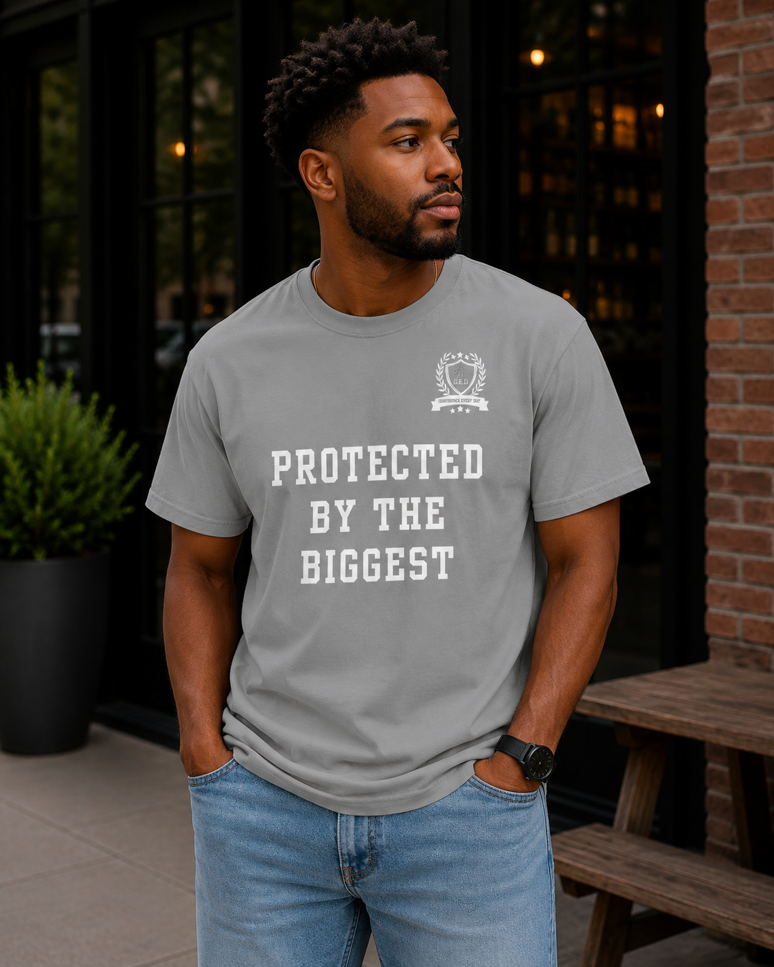 New!!! Godfidence Protected Front Tee - Godfidence Every Day G.E.D. Brand