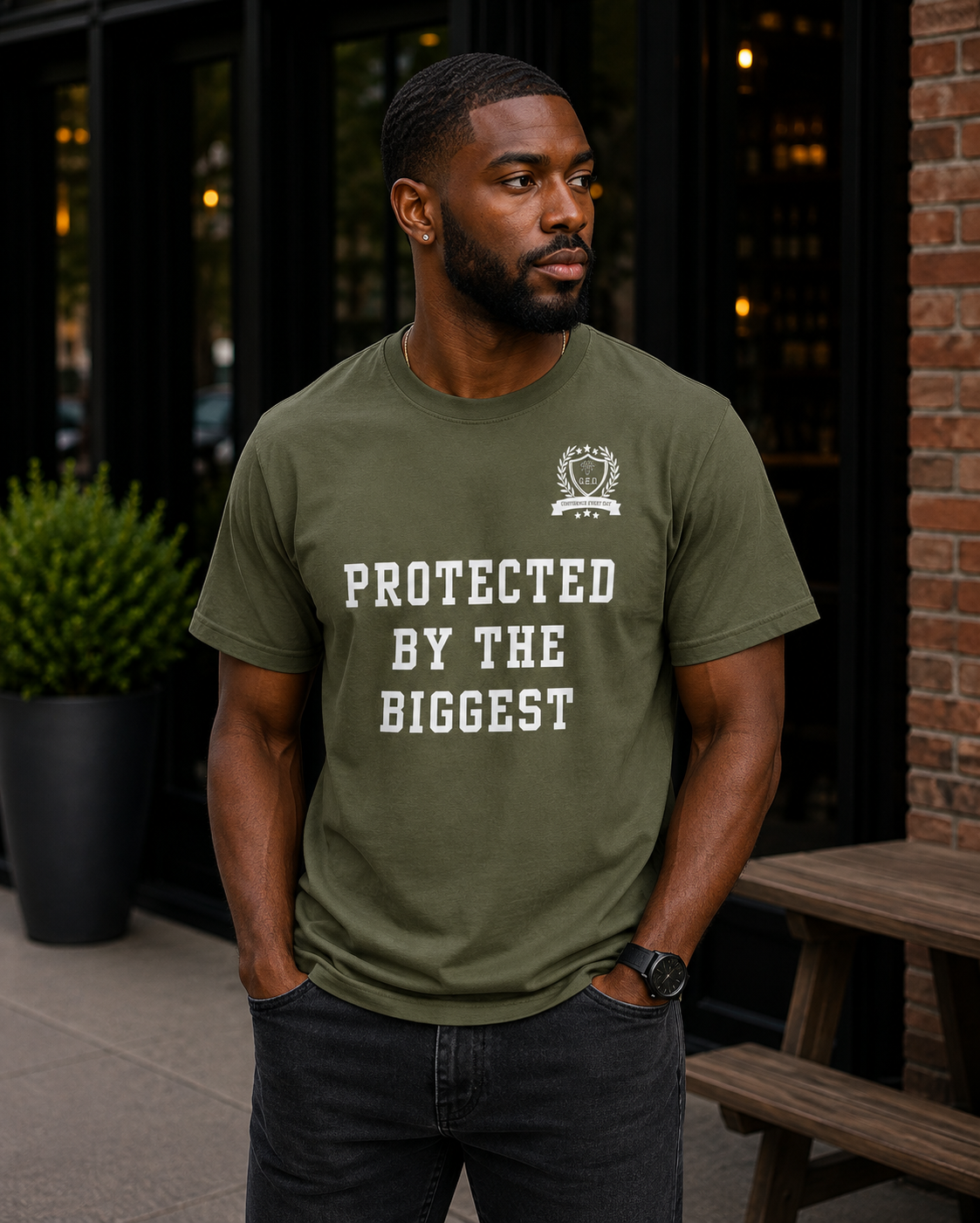 New!!! Godfidence Protected Front Tee - Godfidence Every Day G.E.D. Brand