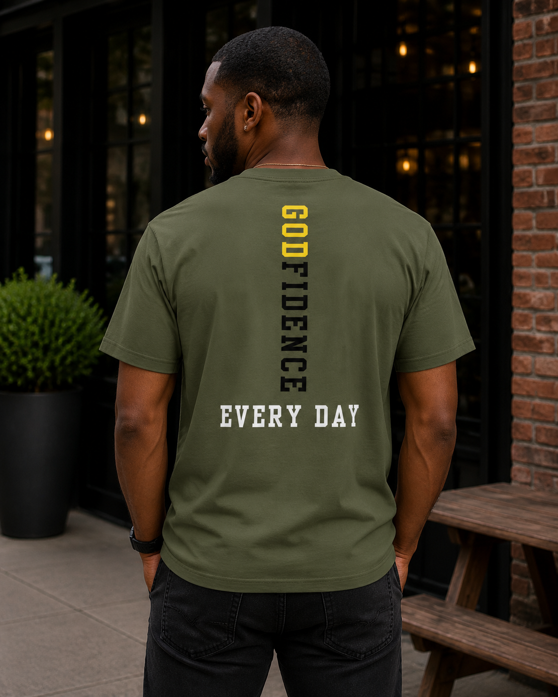 New!!! Godfidence Protected Front Tee - Godfidence Every Day G.E.D. Brand