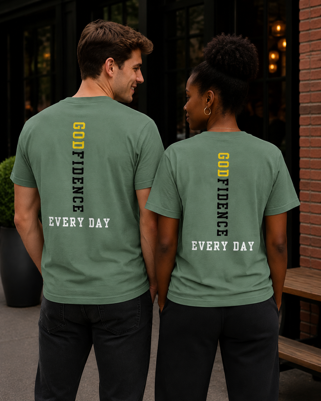 New!!! Godfidence Protected Front Tee - Godfidence Every Day G.E.D. Brand