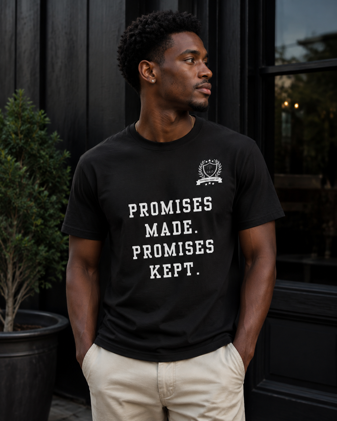 NEW!!! Godfidence Promises Front Tee - Godfidence Every Day G.E.D. Brand