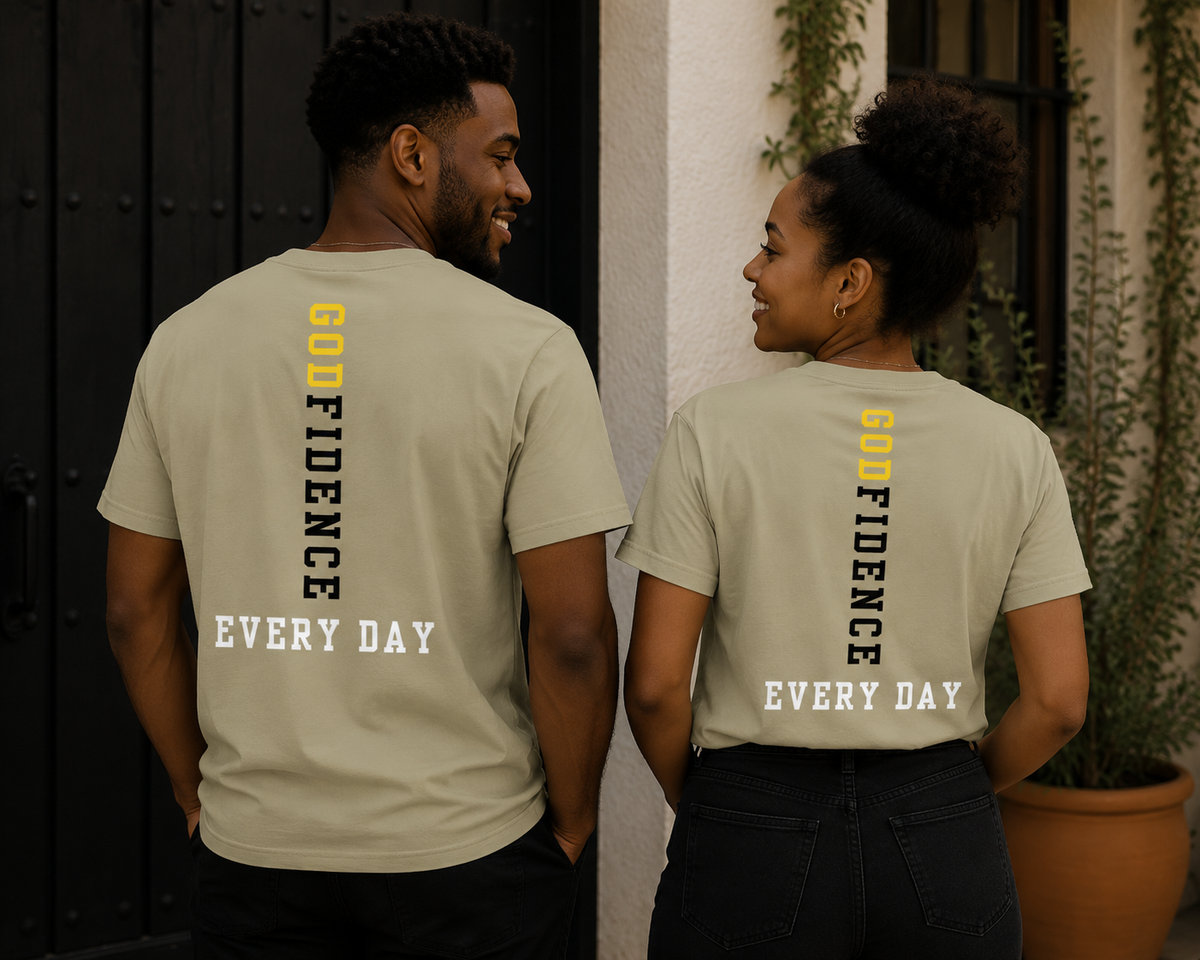 NEW!!! Godfidence Promises Front Tee - Godfidence Every Day G.E.D. Brand