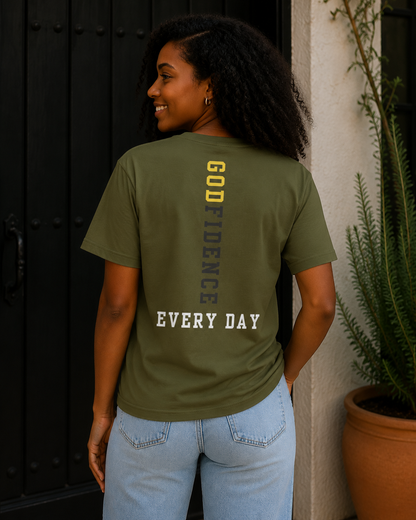 NEW!!! Godfidence Promises Front Tee - Godfidence Every Day G.E.D. Brand