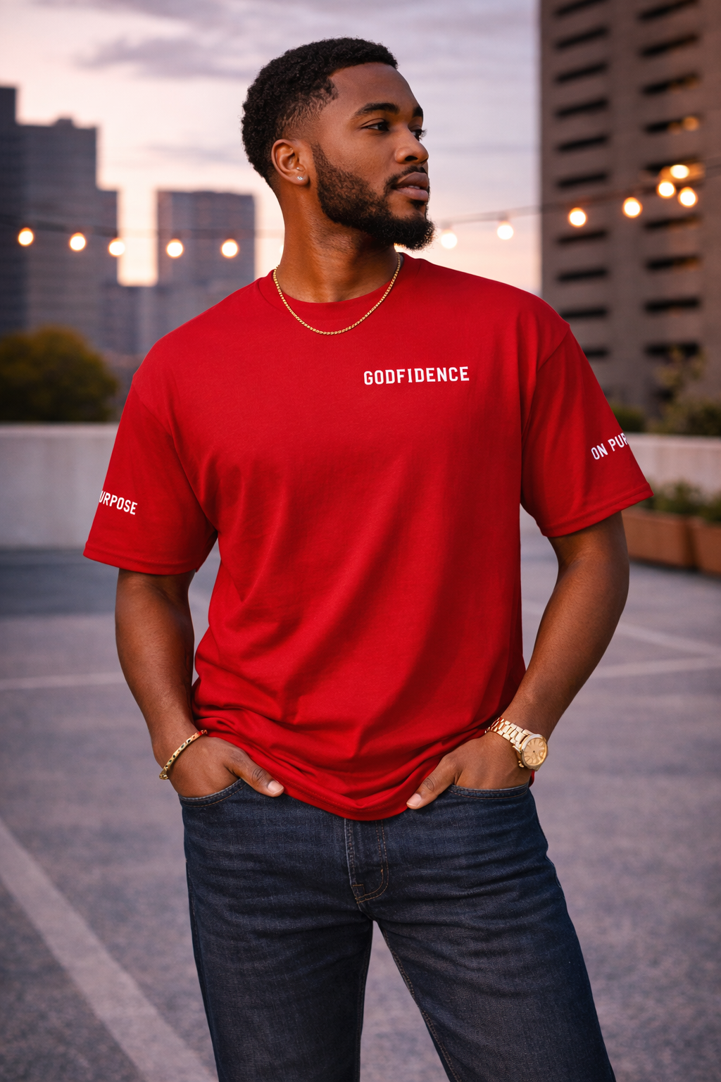 NEW!!! Godfidence Big God Classic tee (White lettering)